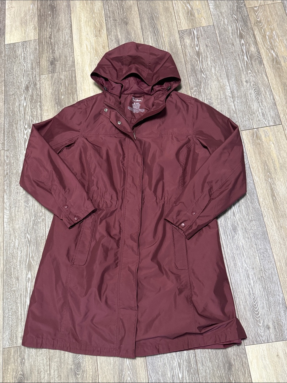 L.L. Bean Women's Hooded Trench Coat - Wine